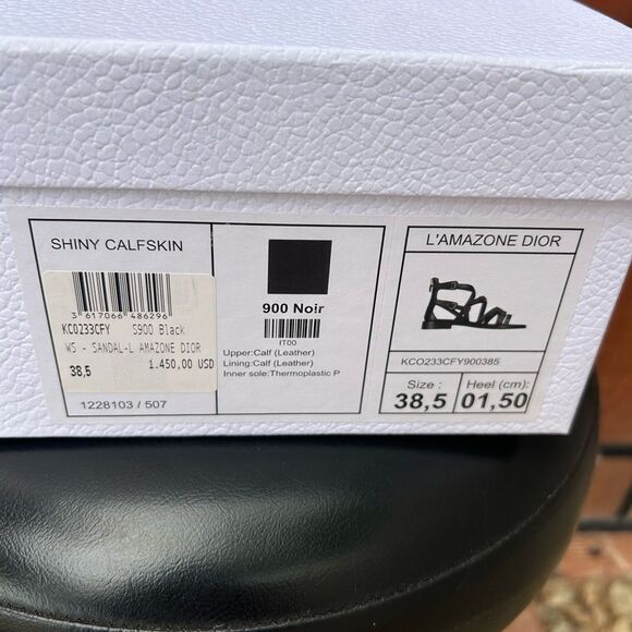 Dior L'amazone Leather Sandal, Black size 38.5EU NIB - Picture 16 of 16